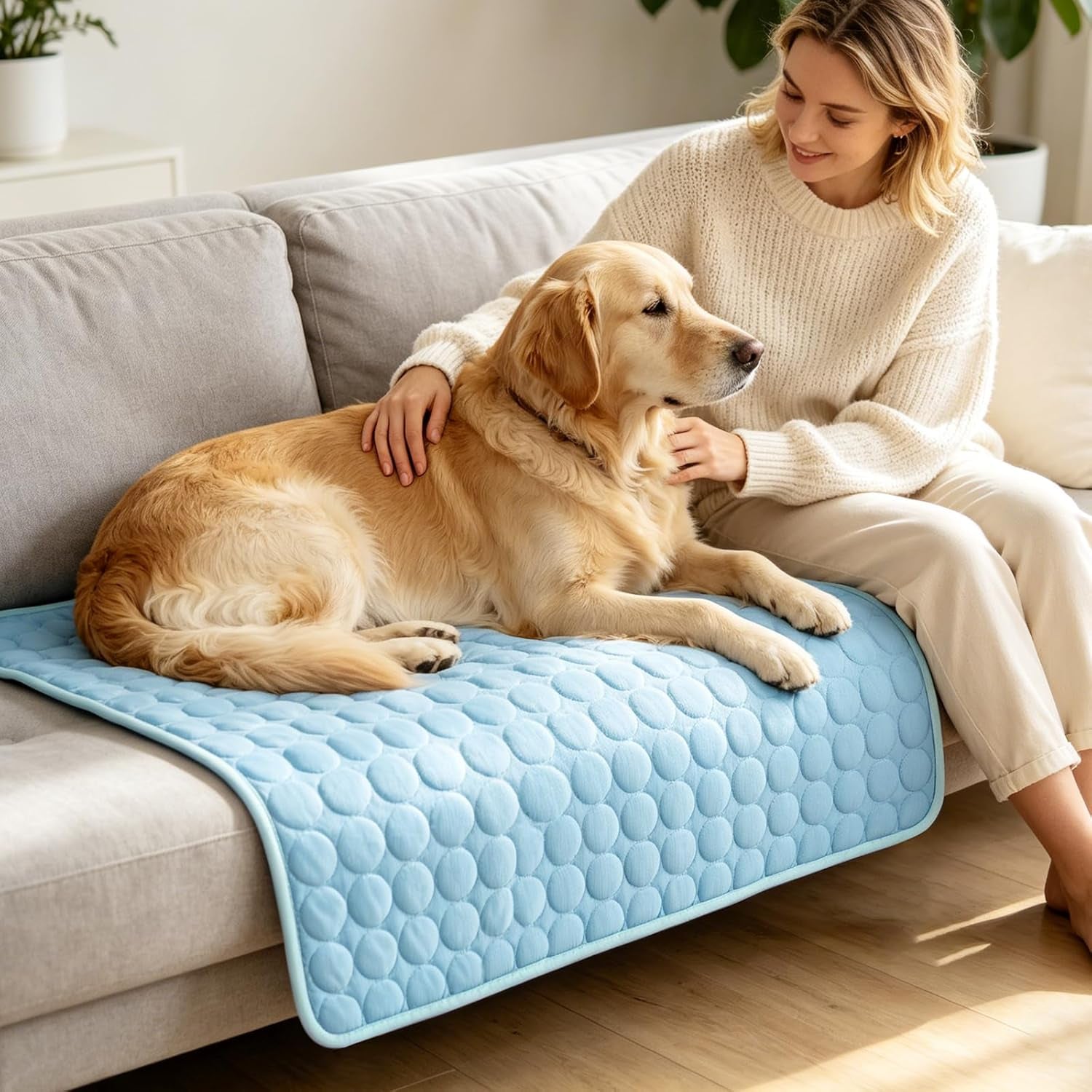 Dog Cooling Mat, Breathable Cooling Mat for Dogs(Q-Max>0.4) Washable Cold Crate Pad Cooling Dog Bed Mats, Non-Slip Dog Cooling Pad, Cats Cooling Mat for Kennels, Crates, Cars, Indoor & Outdoor