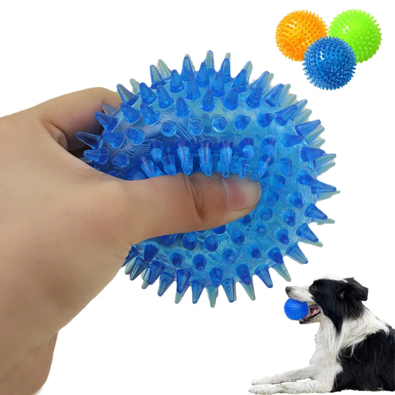 Bite Resistant Pet Chew Ball Toys for Small Large Dogs Elastic Buoyant Squeaky Puppy Big Dog Toy Border Shepherd Collie Supplies