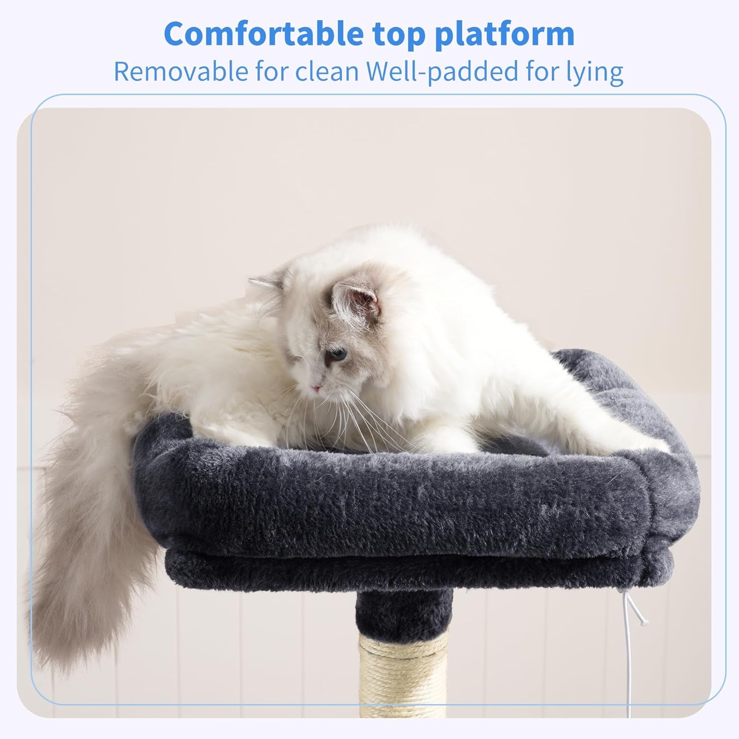 Cat Tree with Toy, 43.3 Inch Cat Tower for Indoor Cats HCT004SG | Cat Condo with Durable Sisal Scratching Posts, Cat House with Padded Plush Perch, Cozy Hammock, Smoky Gray