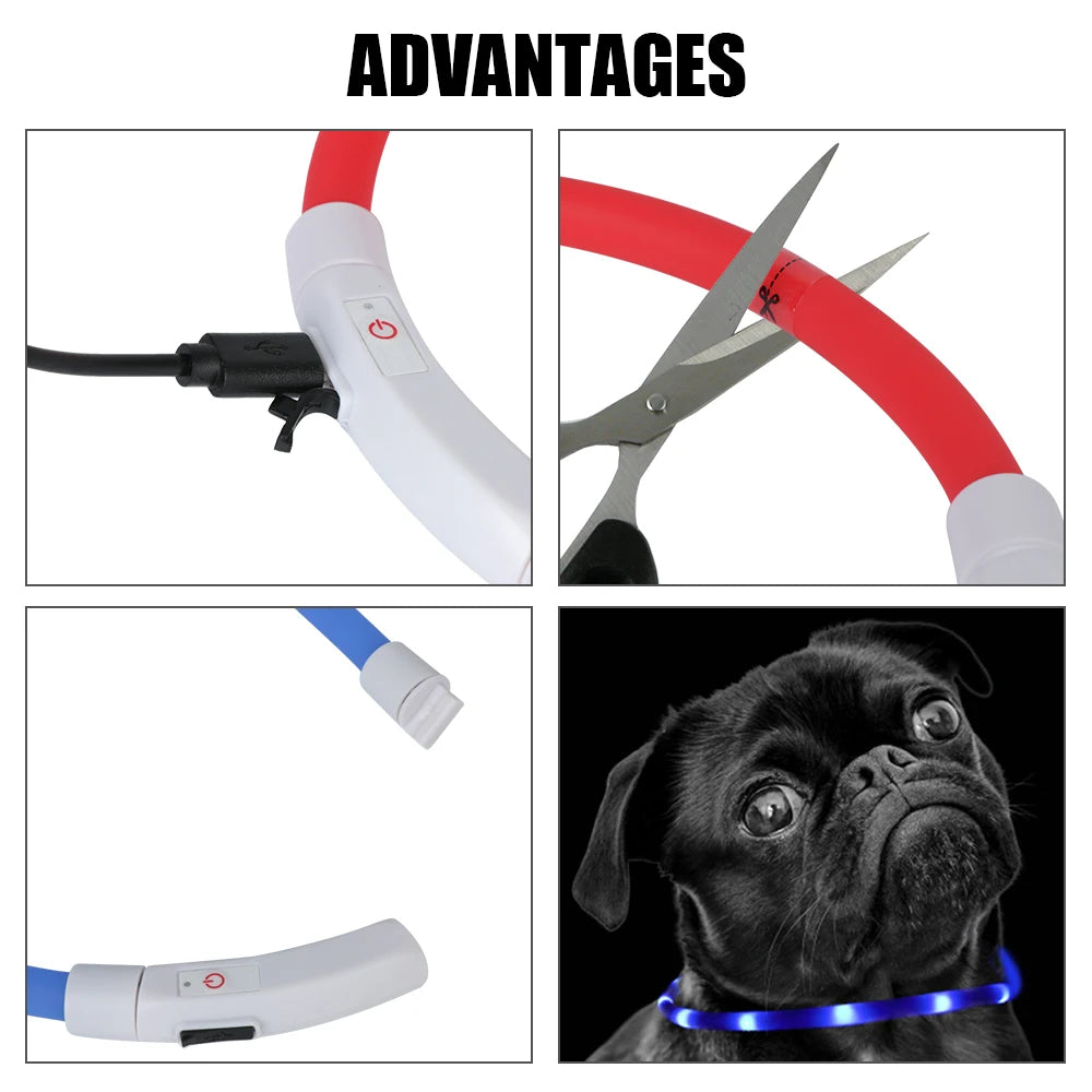 Night Safety Flashing Glow Collar Night Luminous Charge Collar Led Usb Dog Collar Pet Accessories Dog Accessories