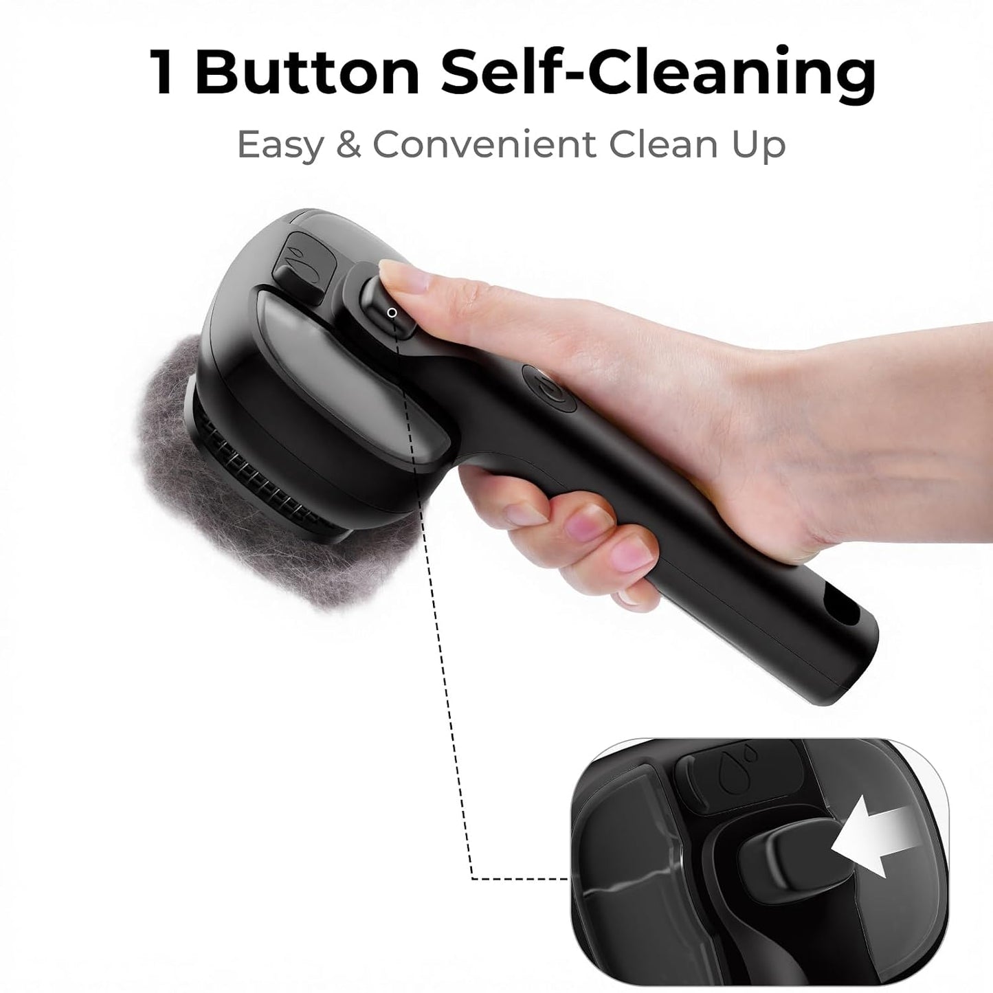 Self-Cleaning Steam Dog Cat Brush for Heavy Shedding/Long Coats | Gentle, Undercoat Removal & Smoothing, Shedding Control, for Water-Anxious Pets, 2 Cool Mist Modes, XL Tank