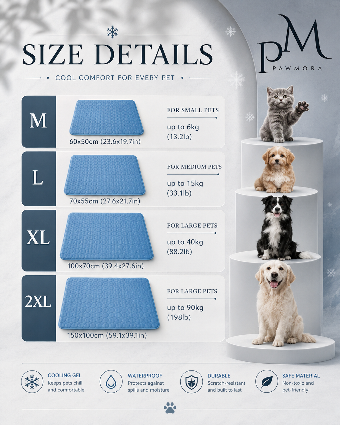 FrostMat 3.0 — Ice-Silk Self-Cooling Mat for Dogs & Cats