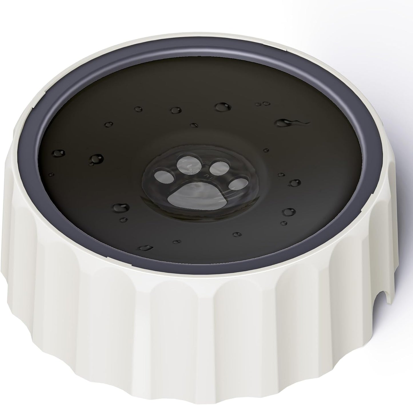 Dog Small Animals Water Bowl No Spill 70Oz/2L Large Capacity Dispenser Non Slip No Splash Small Animals Bowl Pet Slow Feeder No Drip Dog Water Bowl on Vehicle for Dogs and Cats - Black
