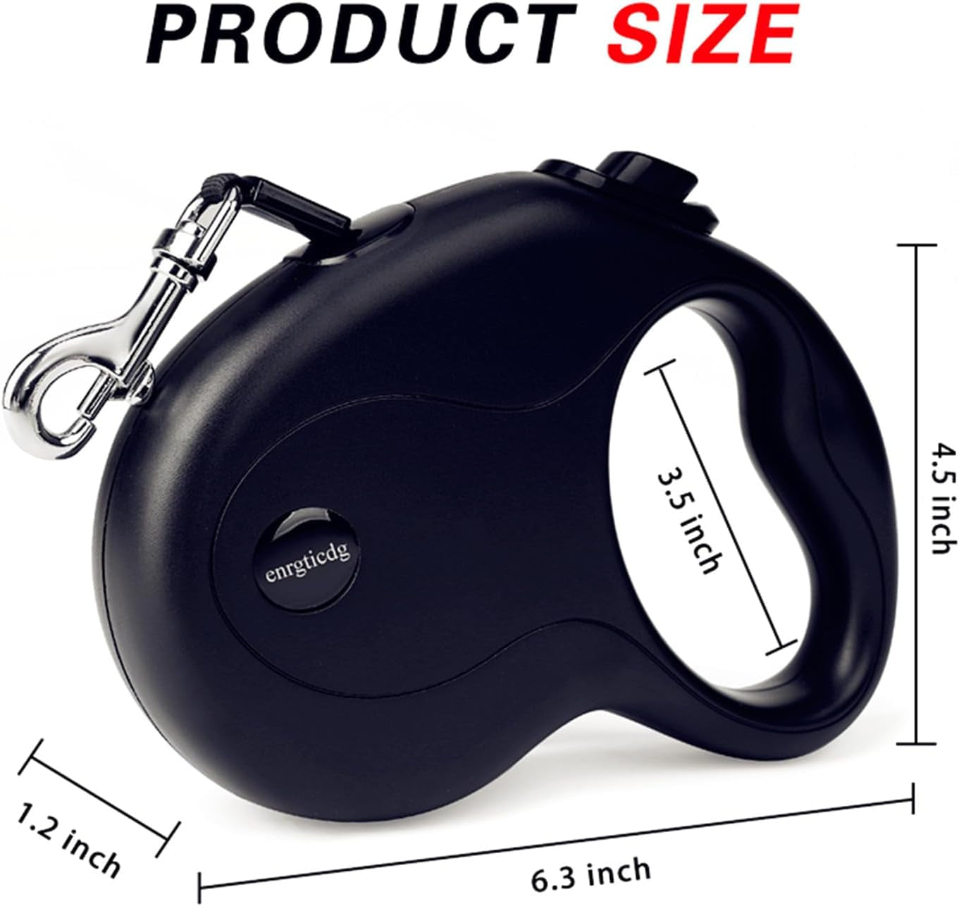 16Ft Retractable Dog Leash,Light Weight Leash for Small to Medium Dogs/Cats up to 50Lbs,Stainless Steel Spring Strong Nylon Tape, Tangle Free, One-Handed Brake. (Charcoal Black)