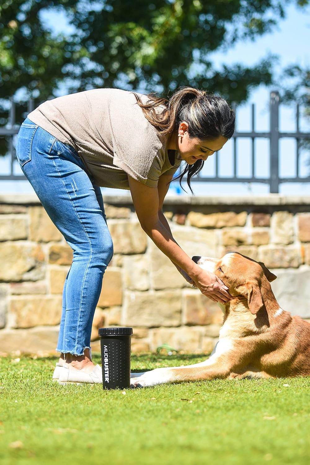 Mudbuster Large Dog Paw Cleaner, Matte Black, Fits 2.5"-3.5" Wide Paws, Gentle Silicone Bristles for Quick, Easy Cleaning