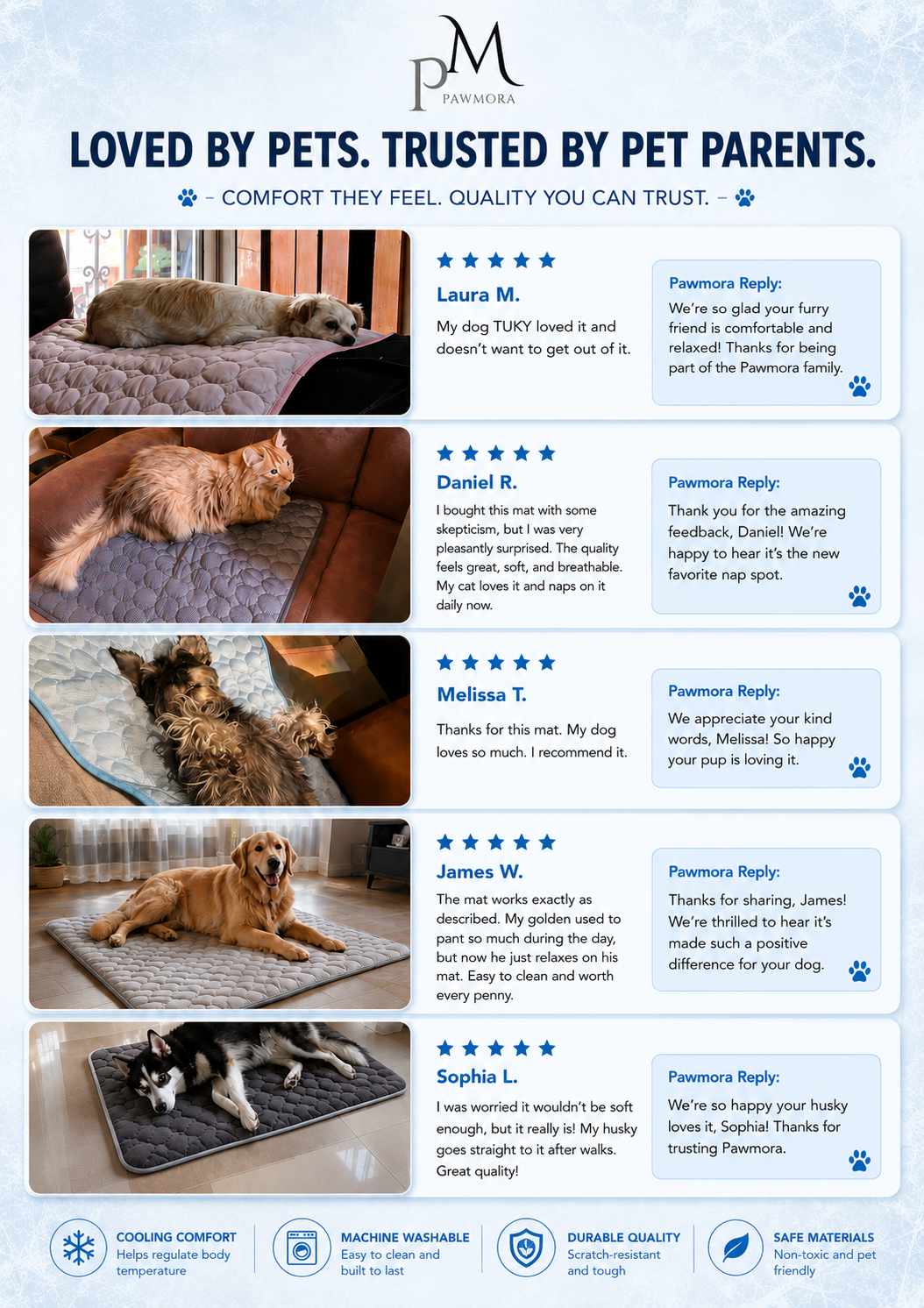 FrostMat 3.0 — Ice-Silk Self-Cooling Mat for Dogs & Cats